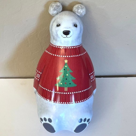 The Silver Crane Christmas Polar Bear Shaped Tin Canister Collectable Gift Packa - Picture 10 of 13